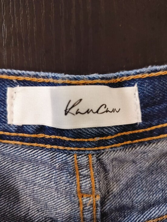 KanCan High Rise Distressed Denim Shorts Button Fly Frayed Hem Size 27 * - Picture 7 of 9